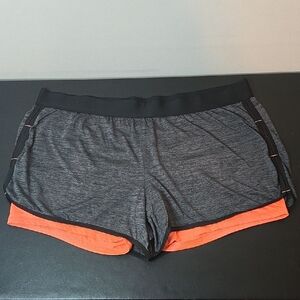 Danskin Now Heather Gray and Orange Athletic Shorts